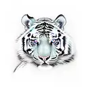 Father tiger and 3 sons and 1 daughter that surviving life without mother tattoo design idea