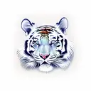 Father tiger and 3 sons and 1 daughter that surviving life without mother tattoo design idea