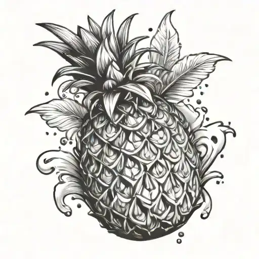 pineapple with slime tattoo design idea
