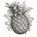 pineapple with slime tattoo design idea