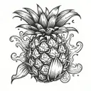 pineapple with slime tattoo design idea