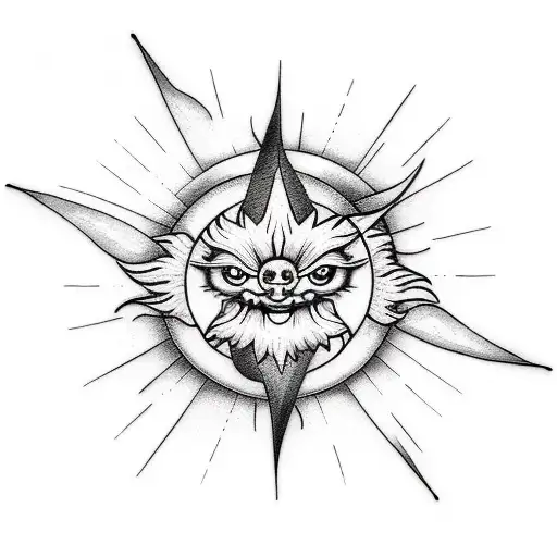 Sun and Moon tattoo design idea