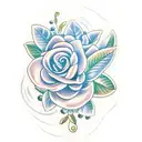 gardenia with blueberries tattoo design idea
