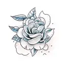 gardenia with blueberries tattoo design idea