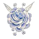 gardenia with blueberries tattoo design idea