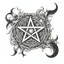 Pentagram tattoo design idea