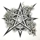 Pentagram tattoo design idea
