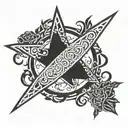 Pentagram tattoo design idea
