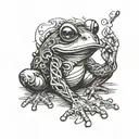 ninja frog smoking tattoo design idea