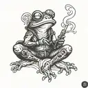 ninja frog smoking tattoo design idea