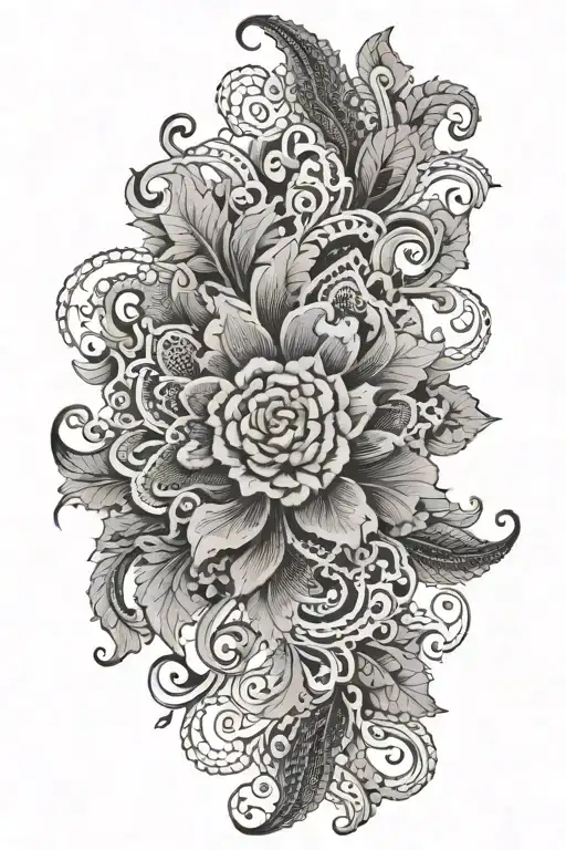 lace patterns tattoo design idea