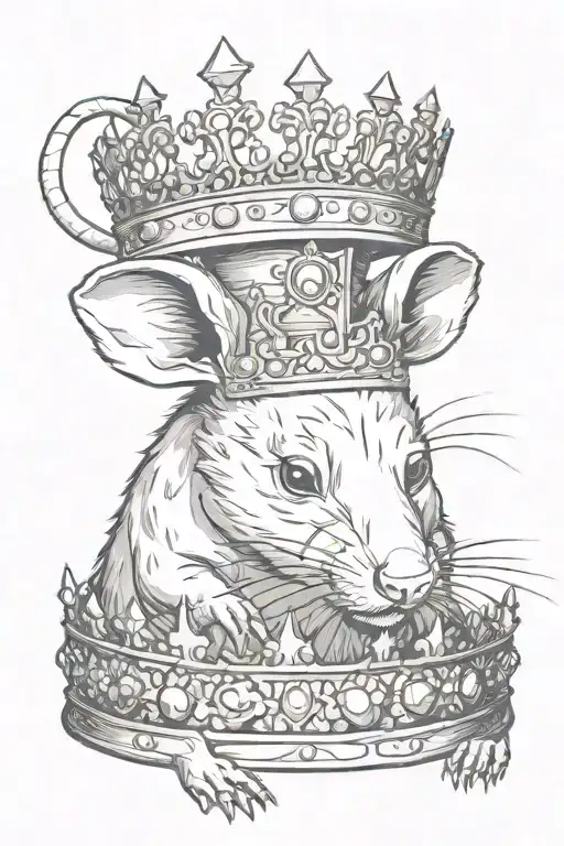 Rat kings crown tattoo design idea
