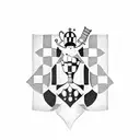 chess and go karting  tattoo design idea
