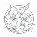 Quero uma tatuagem com a junção das seguintes flores :  Narciso ,Margarida , lírio do Vale , gladiola e calendula .  tattoo design idea