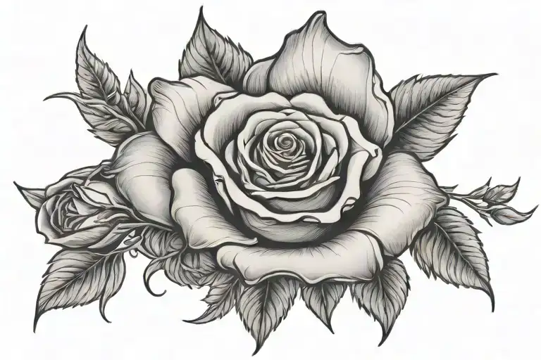 lips and roses mayflowers tattoo design idea