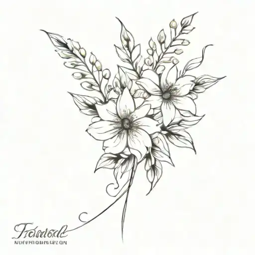 flower bouquet tattoo design idea