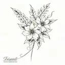 flower bouquet tattoo design idea
