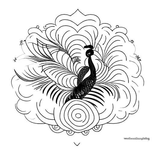 peacock  tattoo design idea