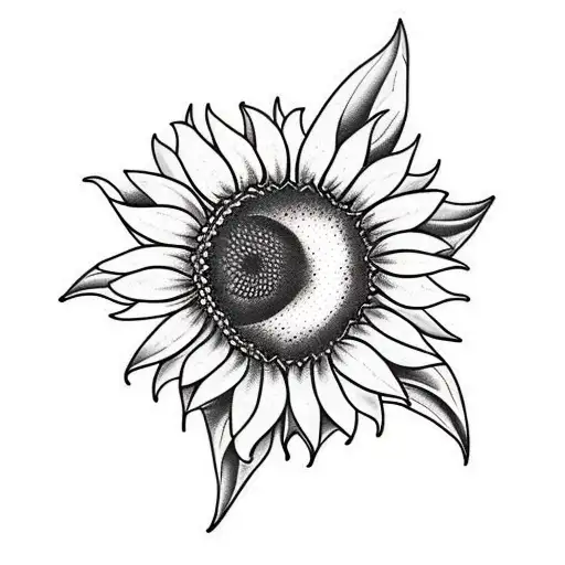 Sunflower tattoo design idea