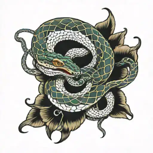 Nightmare python snake tattoo design idea