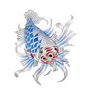 devil koi fish tattoo design idea