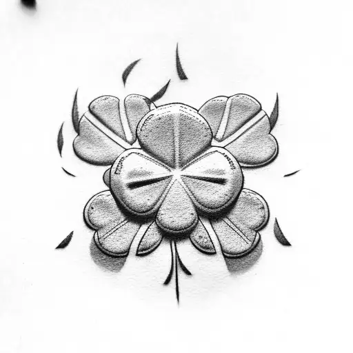 5-leaf clover tattoo design idea
