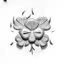 5-leaf clover tattoo design idea