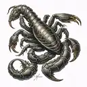 scorpion with the inscription John tattoo design idea