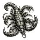 scorpion with the inscription John tattoo design idea
