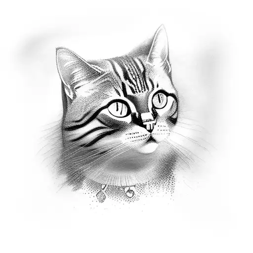 A mystical dark forest scene with a cat sitting on a vintage car tattoo design idea