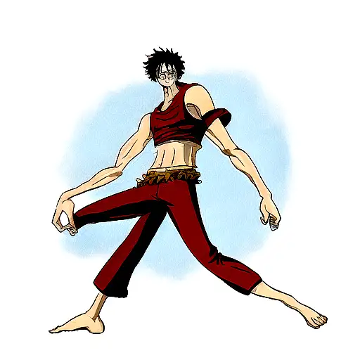 luffy gear 5 one piece tattoo design idea