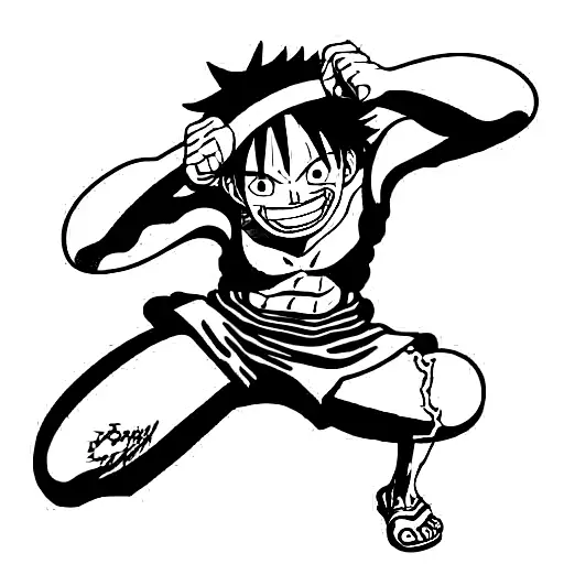 luffy gear 5 one piece tattoo design idea