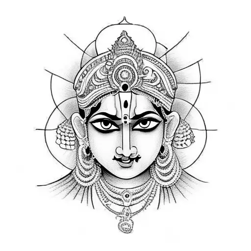 Lord Krishna  tattoo design idea