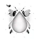 classic birdcage with open door bee flying into distance black and white dimensional tattoo design idea