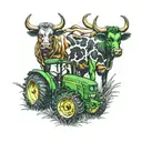 John Deere tractor cows together 1 tattoo design idea