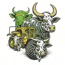 John Deere tractor cows together 1 tattoo design idea