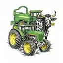 John Deere tractor cows together 1 tattoo design idea