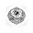a 7 pc dice set arrayed in a nest tattoo design idea