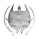 Batman logo and knives tattoo design idea