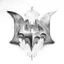 Batman logo and knives tattoo design idea