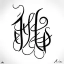 Alicia name in calligraphic style. tattoo design idea