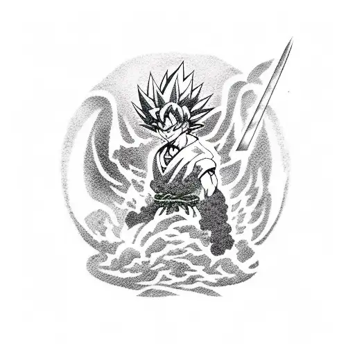 goku, gaara de naruto y el universo tattoo design idea