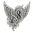 888 angel number tattoo design idea