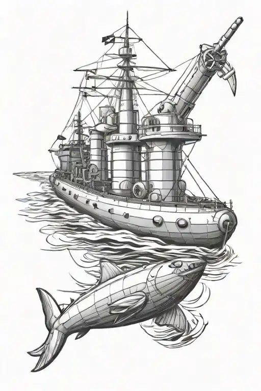 Navy Submarine sailing tattoo design idea