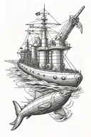 Navy Submarine sailing tattoo design idea