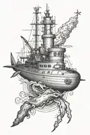 Navy Submarine sailing tattoo design idea