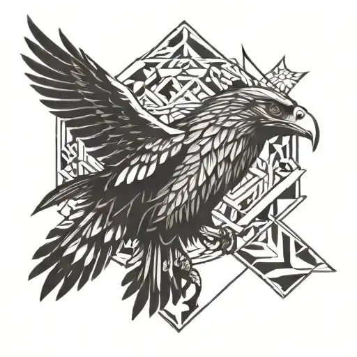 zeus eagle soaring tattoo design idea