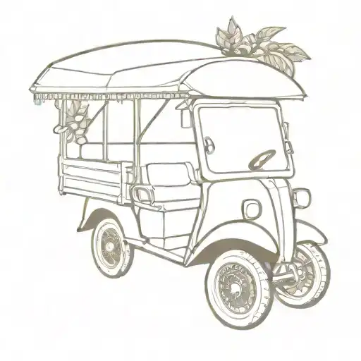 tuk tuk made out of a calamansi (lime) tattoo design idea