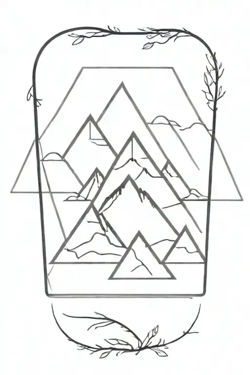 3 triangle mountains tattoo design idea