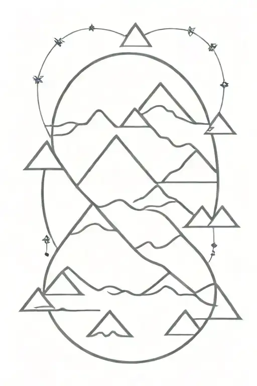 3 triangle mountains tattoo design idea